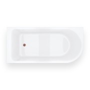 Wanna narożna invelia v220llrg 160x75 cm montaż lewostronny korek klik klak różowe złoto