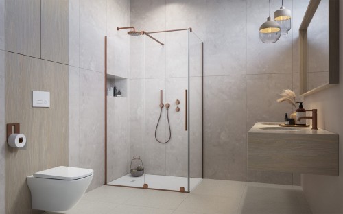 Kabina prysznicowa Furo Brushed Copper KDJ Radaway lewa