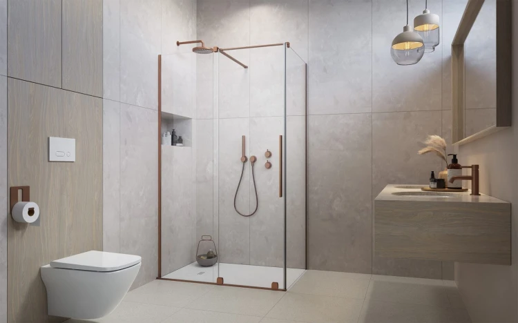 Kabina prysznicowa Furo Brushed Copper KDJ Radaway lewa
