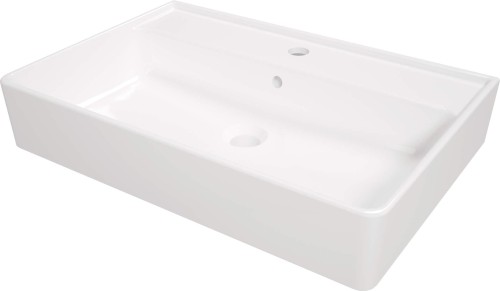 Umywalka ceramiczna nablatowa/ścienna biała Temisto Deante