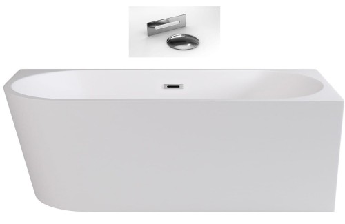 Wanna wolnostojąca Zoya Besco 170x80 prawa biała + syfon chrom