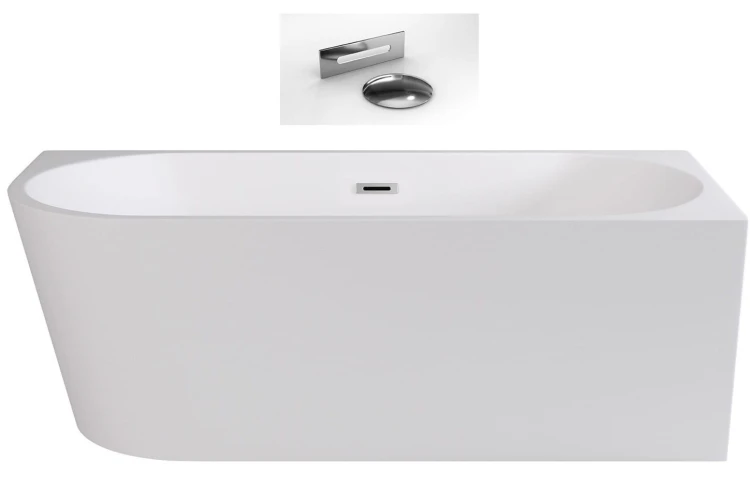 Wanna wolnostojąca Zoya Besco 170x80 prawa biała + syfon chrom