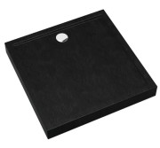 Brodzik kwadratowy Cameron BLACK STONE 80x80 Schedpol Schedline, czarny