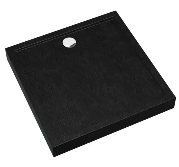 Brodzik kwadratowy Cameron BLACK STONE 80x80 Schedpol Schedline, czarny