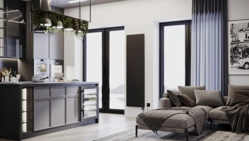 Grzejnik elektryczny V-line Elektro czarny mat 150x50 Luxrad