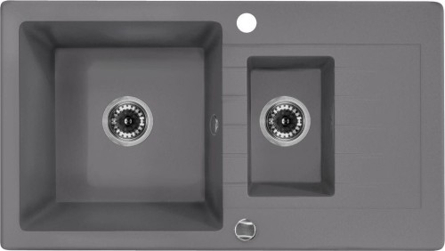 Zlewozmywak 1,5-komorowy z ociekaczem - szary metalik Zorba Deante