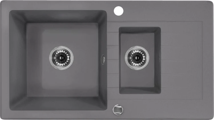 Zlewozmywak 1,5-komorowy z ociekaczem - szary metalik Zorba Deante