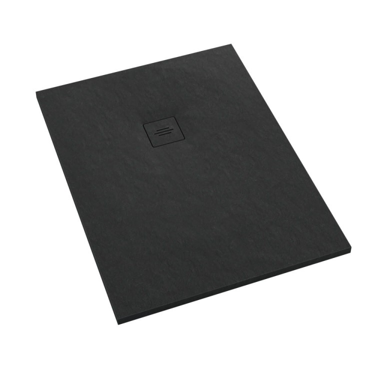 Brodzik prostokątny PROTOS Black Stone 90x130 Schedpol Schedline, czarny