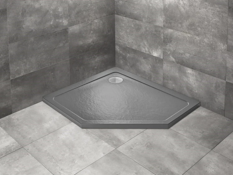 Brodzik pięciokątny Radaway Doros PT E 90x80x5 Stone antracytowy lewy