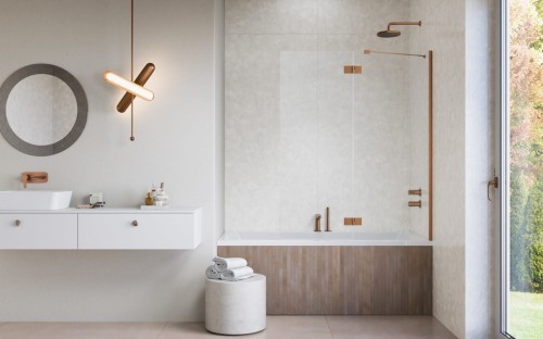 Parawan nawannowy Radaway Essenza Brushed Copper PND II prawy