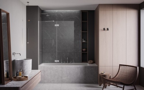 Parawan nawannowy Radaway Essenza PND II 100x150 lewy przejrzysty