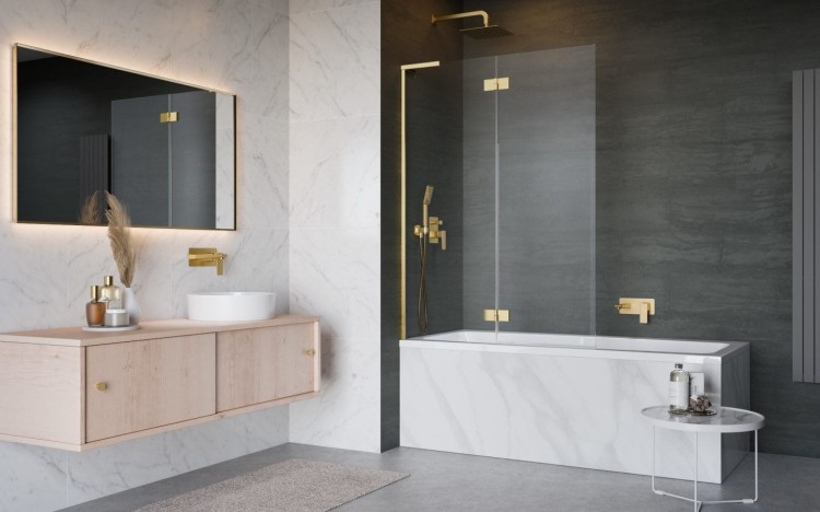 Parawan nawannowy Radaway Essenza 8 SL Gold PND II lewy