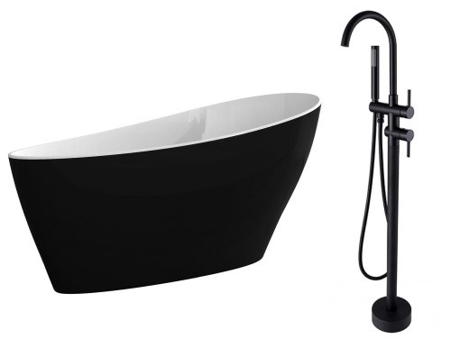 Wanna wolnostojąca Besco Keya B&amp;W 165x70 + bateria Illusion I