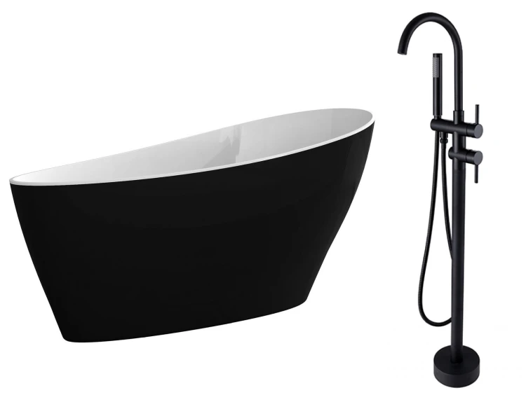 Wanna wolnostojąca Besco Keya B&amp;W 165x70 + bateria Illusion I