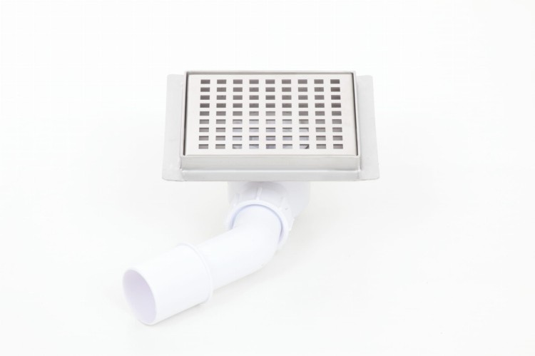 Wpust podłogowy z plastikowym syfonem Kesmet Point 20x20 cm z pokrywą