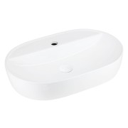 Umywalka nablatowa olvena uc5658wh 600x400x120mm otwór na baterię biały korek