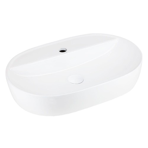 Umywalka nablatowa olvena uc5658wh 600x400x120mm otwór na baterię biały korek