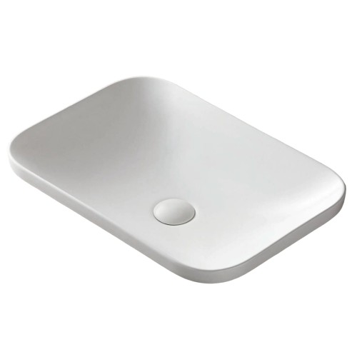Umywalka wpuszczana w blat intero 600x370x145 mm z korkiem białym