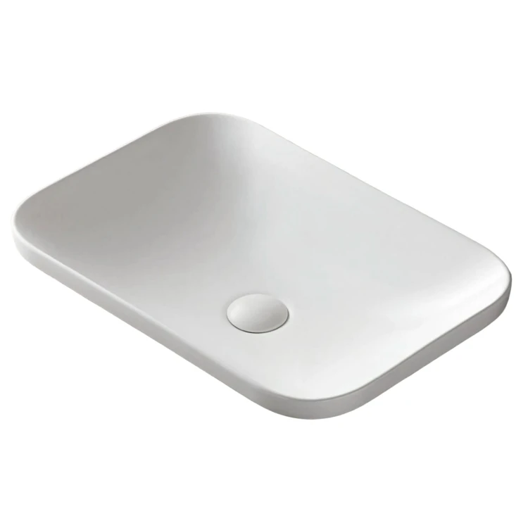 Umywalka wpuszczana w blat intero 600x370x145 mm z korkiem białym