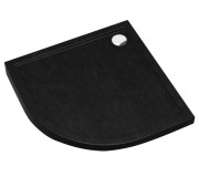 Brodzik półokrągły SHARPER Black Stone 90x90 Schedpol Schedline, czarny