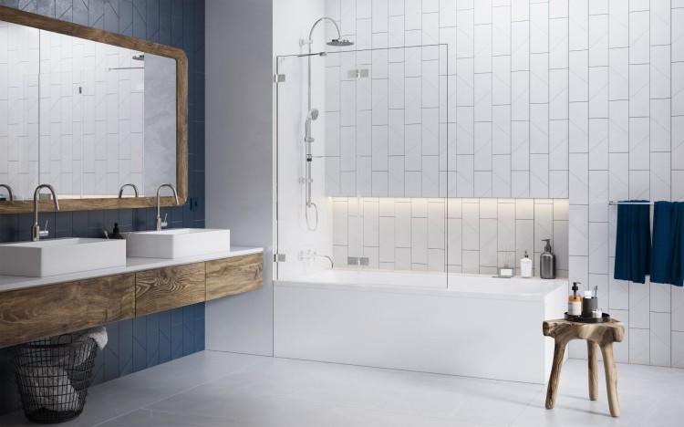 Parawan nawannowy Radaway Euphoria PND 100x150 lewy szkło przejrzyste