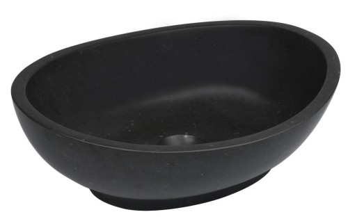 Umywalka kamienna nablatowa Kelud AD naturalnie czarny granit