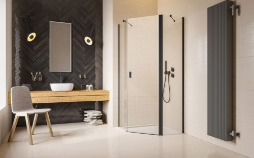 Kabina pięciokątna Radaway Nes Black PTJ 80x90x200 przejrzysta, prawa