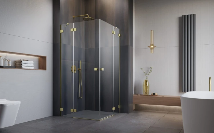 Kabina prysznicowa Essenza Pro Brushed Gold KDD Radaway złota