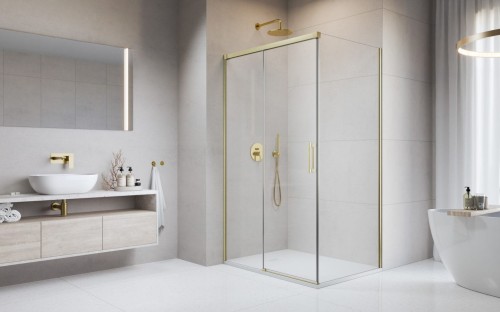 Kabina prysznicowa Radaway Idea 8 Brushed Gold KDJ lewa