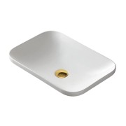 Umywalka wpuszczana w blat intero 530x370x155 mm z korkiem złotym