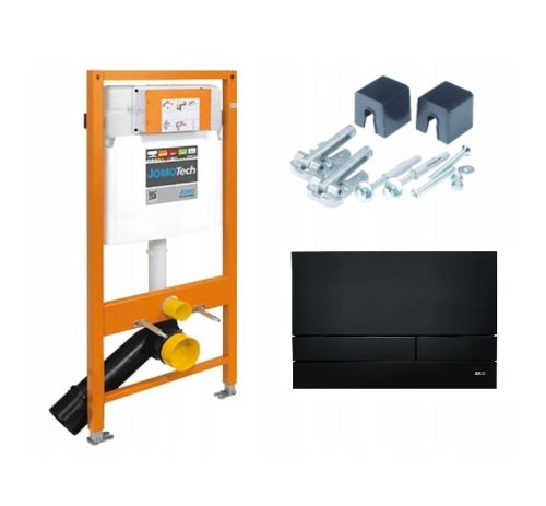 Stelaż podtynkowy WC JOMOTech + przycisk czarny mat EXCLUSIVE 2.0 Werit Jomo