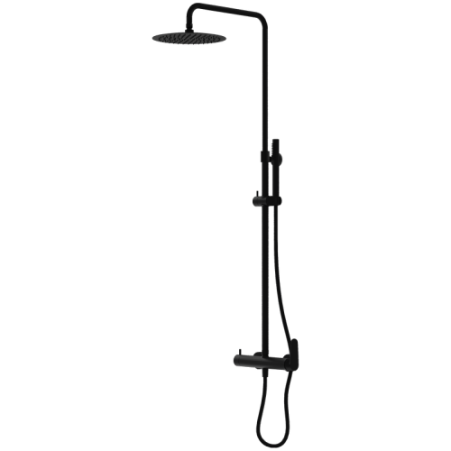 Natynkowy zestaw prysznicowy z deszczownicą Cetus Matt black Lavita