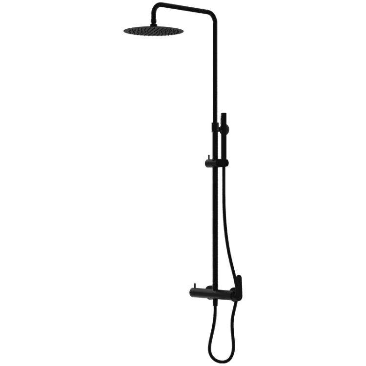 Natynkowy zestaw prysznicowy z deszczownicą Cetus Matt black Lavita