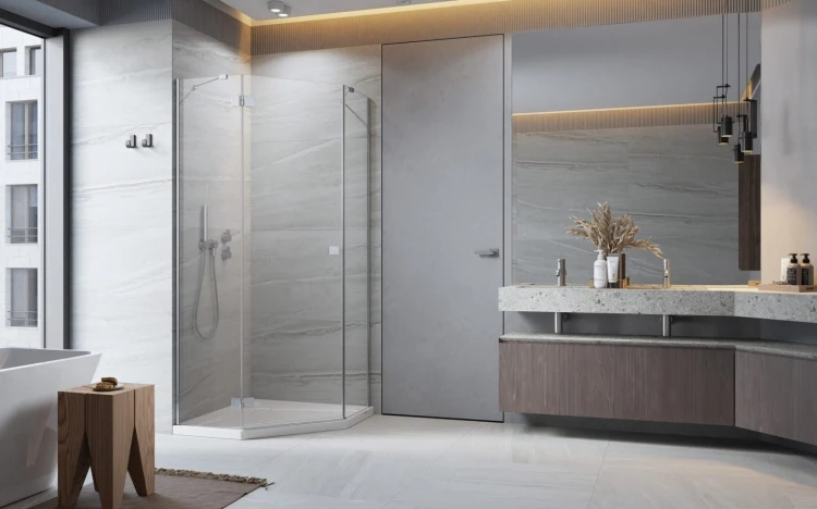 Kabina pięciokątna Radaway Essenza PTJ 80x100x200 lewa przejrzysta