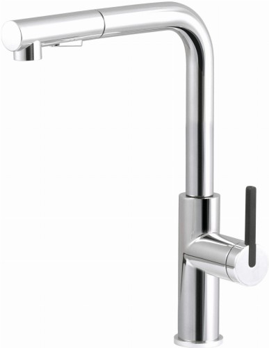 Bateria kuchenna z wyciąganą wylewką chrom Momi Deante