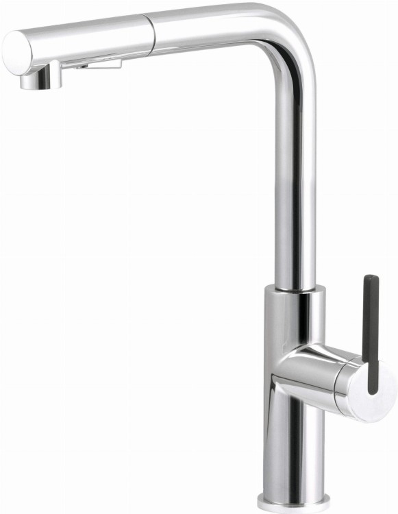 Bateria kuchenna z wyciąganą wylewką chrom Momi Deante