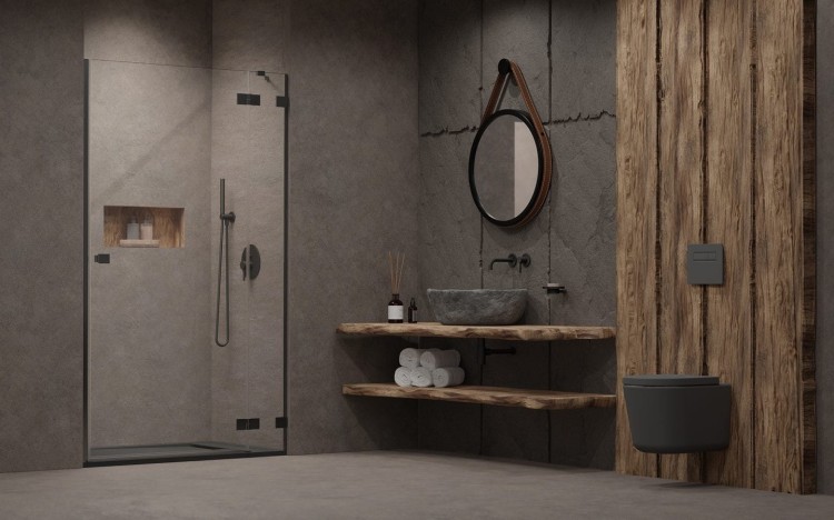 Drzwi prysznicowe Essenza Pro Brushed GunMetal DWJ Radaway prawe