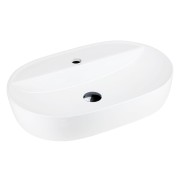 Umywalka nablatowa olvena uc5658bl 600x400x120mm otwór na baterię czarny korek