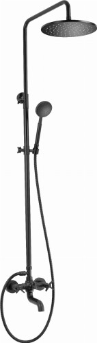 Deszczownia z baterią wannową NERO czarna Temisto Deante