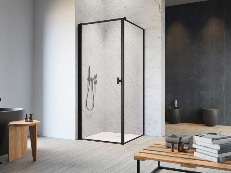 Kabina Radaway Nes Black KDJ I Frame 90x70x200 lewa