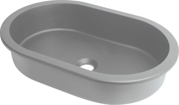 Umywalka granitowa owalna Silia Deante szary metalik