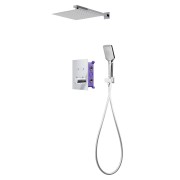 Zestaw prysznicowy corsan cmz049ch chrom z deszczownicą i głowicą termostatyczną