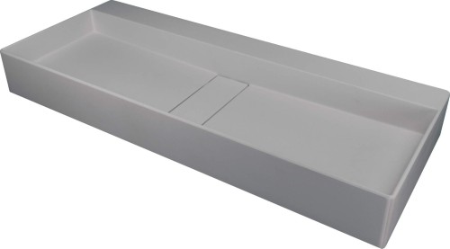 Umywalka granitowa nablatowa z maskownicą szary metalik Blur Deante