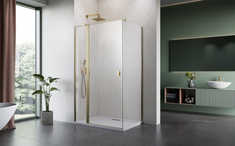Kabina prysznicowa Radaway Nes Brushed Gold KDJ II lewa