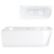 Wanna wolnostojąca narożna corsan intero 150 x 75 montaż lewostronny korek klik-klak biały