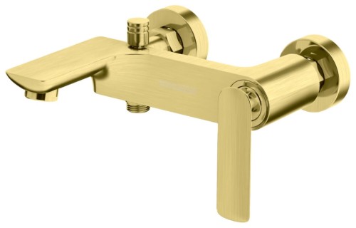 Bateria wannowa ścienna Experience Brushed Gold KOHLMAN złoto szczotkowane