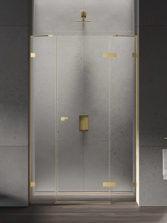 Drzwi prysznicowe New Trendy Eventa Gold Shine prawe czyste