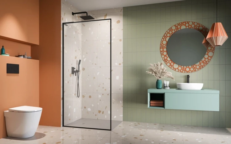 Kabina prysznicowa walk-in Radaway Modo F SL Black II lewa