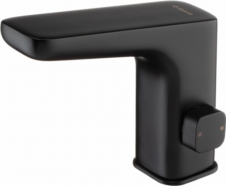 Bateria umywalkowa bezdotykowa Deante Hiacynt, sensorowa z regulacją temperatury (4xAA) NERO