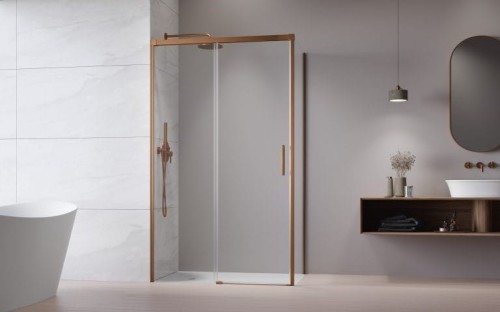 Kabina prysznicowa Idea Brushed Copper KDJ Radaway lewa przejrzysta
